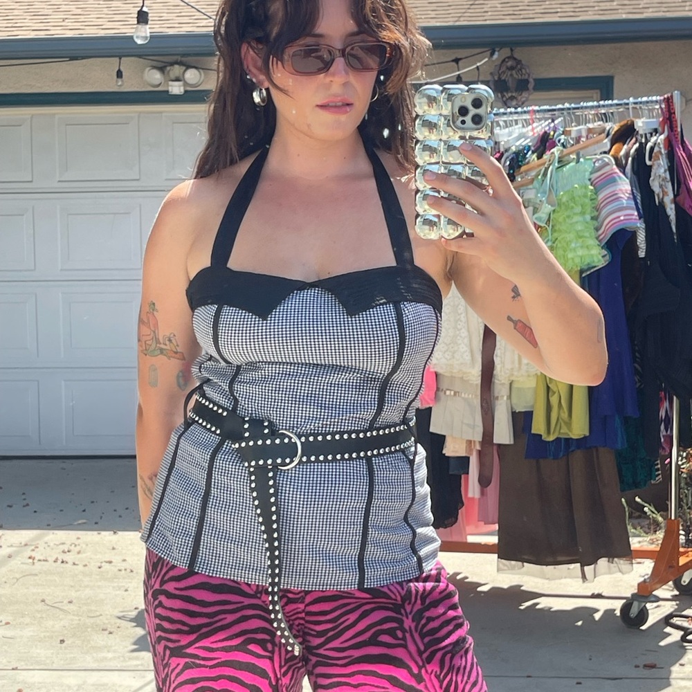 🖤 Vintage Charlotte Russe Gingham Halter Top - Picture 8 of 8